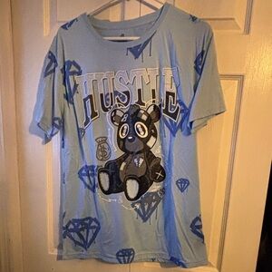 Light Blue Graphic Bear T-Shirt